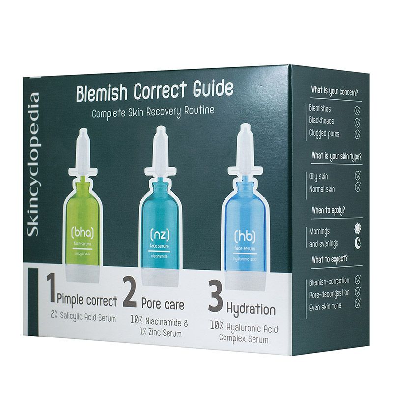 SKINCYCLOPEDIA BLEMISH CORRECT GUIDE Комплект от 3 серума при несъвършенства, 3x15мл