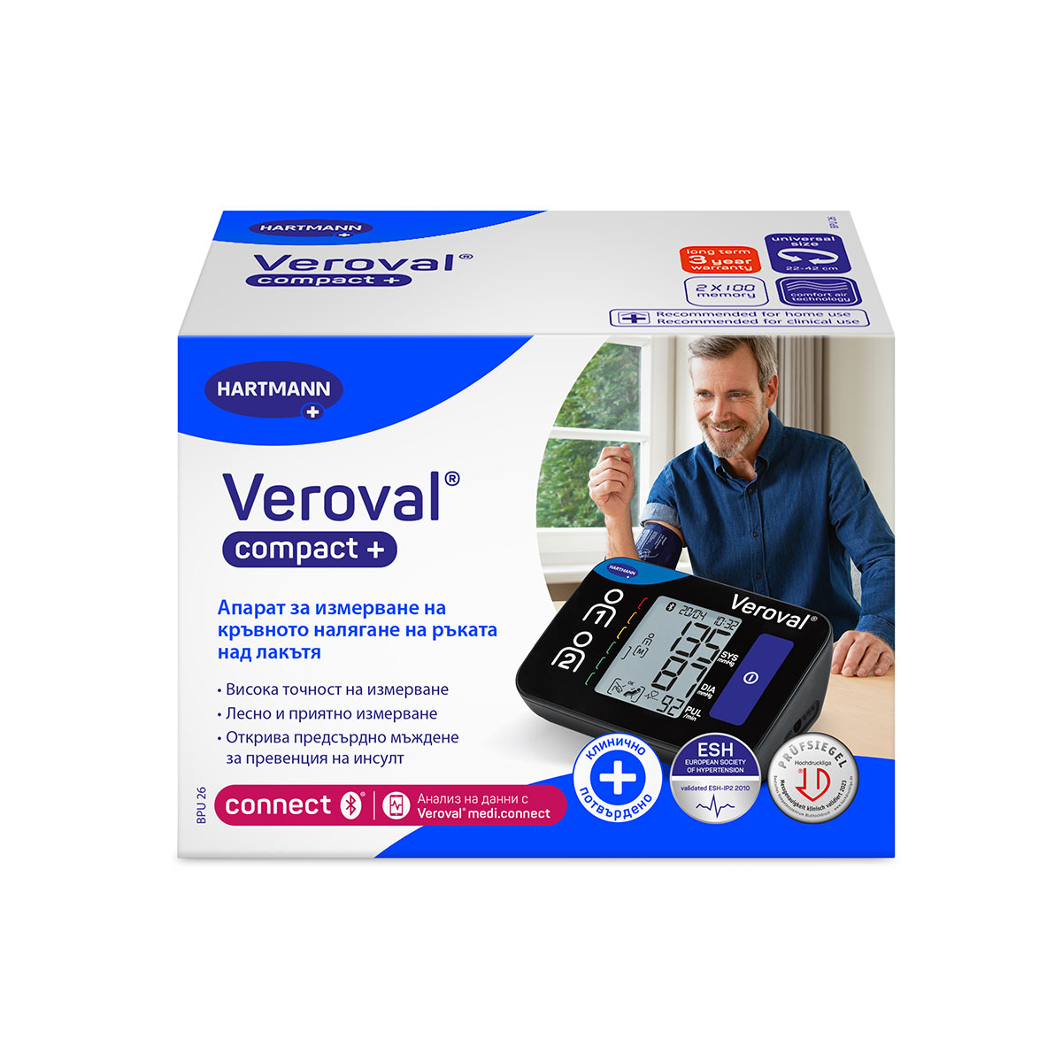 HARTMANN VEROVAL Compact Plus апарат за кръвно + AC/DC адаптер /925104