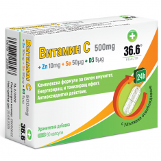 36.6 HEALTH Витамин C + Цинк + Селен + D3 х30 капсули