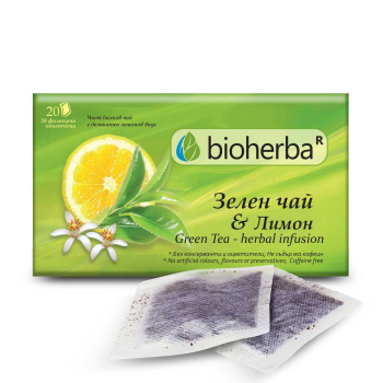Зелен чай с Лимон, Bioherba, 20 филтъра