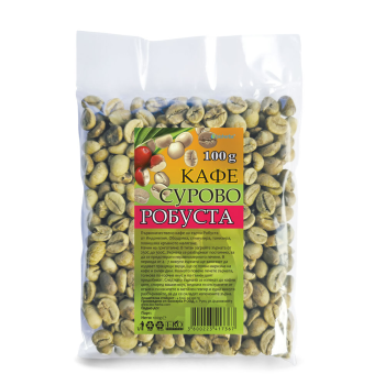 Сурово Зелено кафе на зърна Робуста, Bioherba, 100 гр