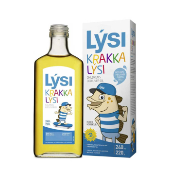 Рибено масло от черен дроб на треска - за деца, Lysi, 240 мл