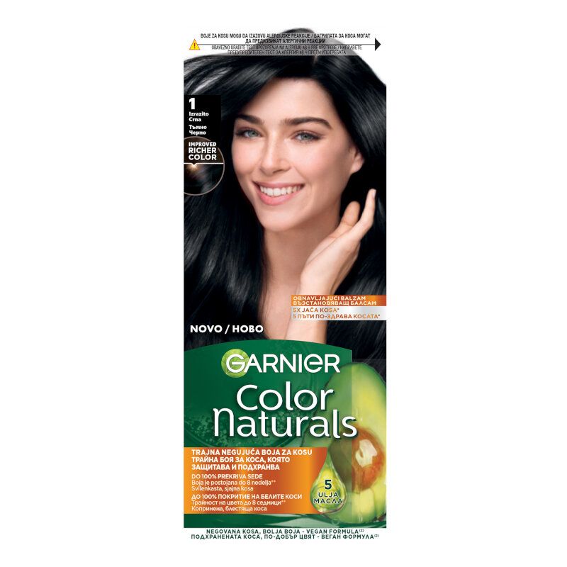 GARNIER COLOR NATURALS Боя за коса, 1 Natural black