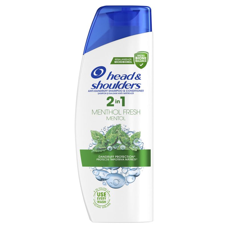 HEAD&SHOULDERS  MENTHOL FRESH Шампоан за коса с балсам 2 в 1, 330мл