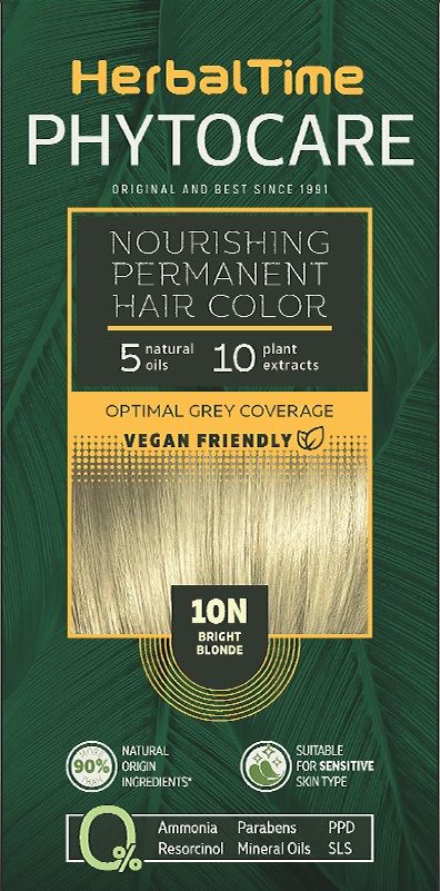 HERBAL TIME PHYTOCARE Боя за коса 10N Bright blonde, 124,5 мл.