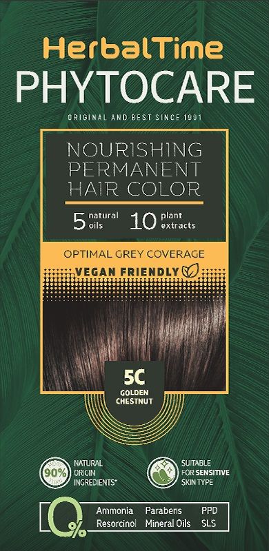 HERBAL TIME PHYTOCARE Боя за коса 5C Golden chestnut, 124,5 мл.