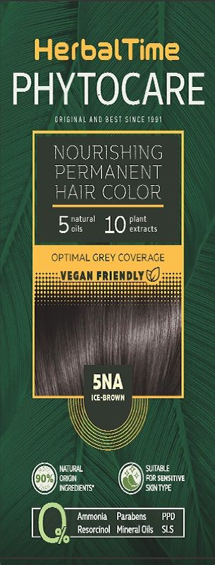 HERBAL TIME PHYTOCARE Боя за коса 5NA Ice-brown, 124,5 мл.