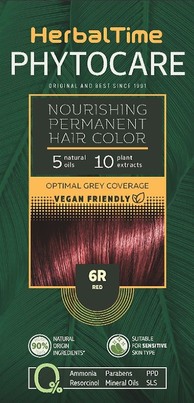 HERBAL TIME PHYTOCARE Боя за коса 6R Red, 124,5 мл.