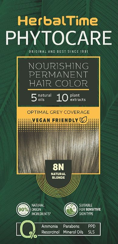 HERBAL TIME PHYTOCARE Боя за коса 8N Natural blonde, 124,5 мл.