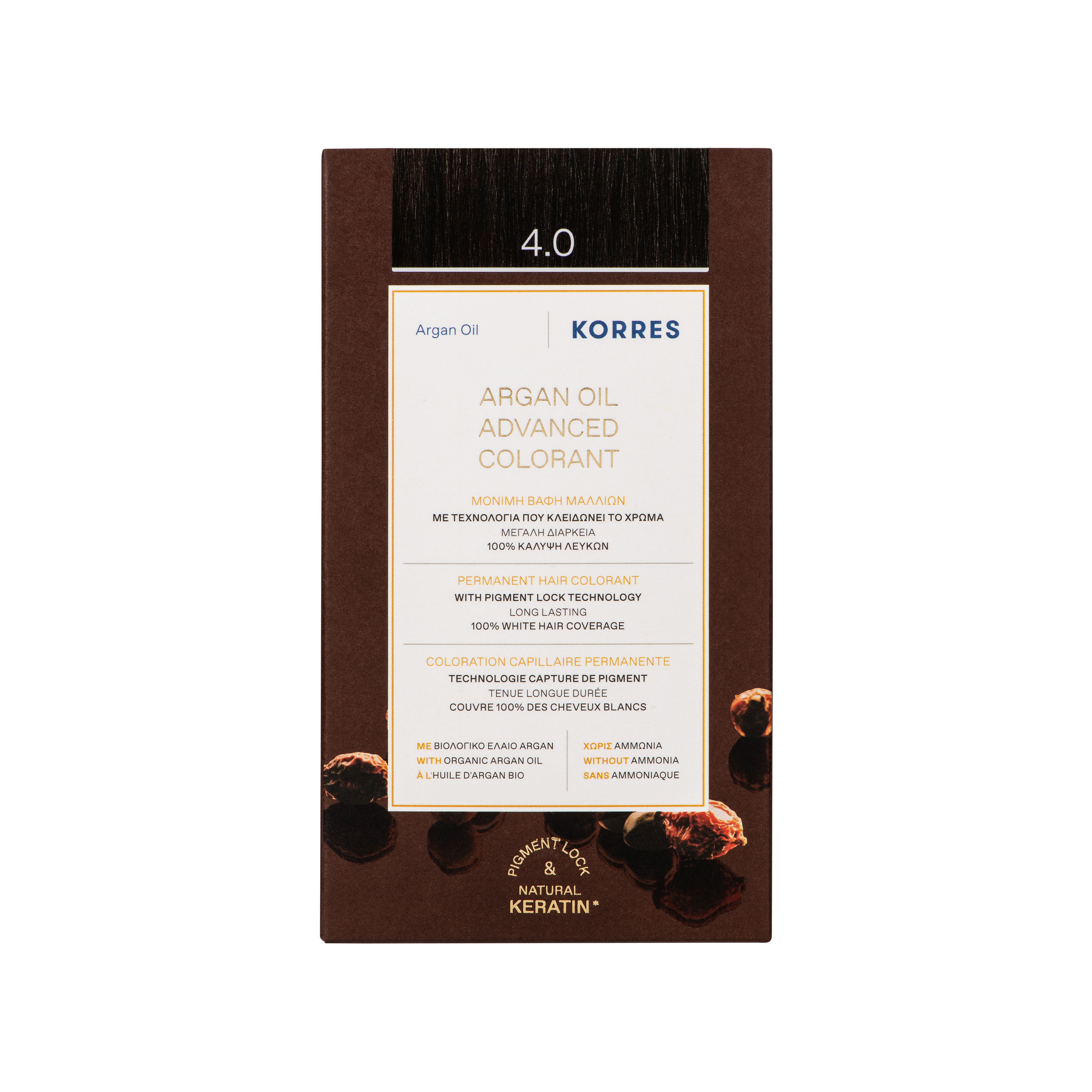 KORRES Боя за коса с арганово масло 4.0 Кафяво