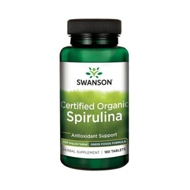 SWANSON Certified Organic Spirulina 500mg. / 180 Tabs