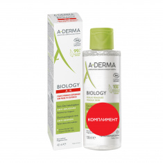 A-Derma Biology Дерматологична мицеларна вода 100 ml + Biology A-R Дерматологична грижа срещу зачервявания 40 ml
