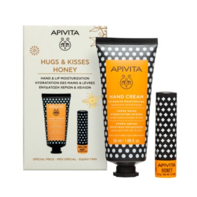 Apivita Winter Wonder Honey Медено дуо комплект за интензивна хидратация на ръцете и устните