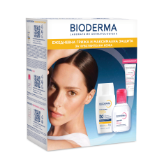 Bioderma Photoderm Xdefense SPF50+ Безцветен флуид 40 ml + Sensibio Мицеларна вода 100 ml + Sensibio Defensive Серум 5 ml