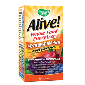 Alive Мултивитамини Max Potency Whole Food Energizer 30 таблетки