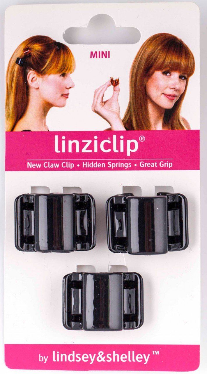 LINZICLIP MINI Черна перла, мини, щипка за коса 3 броя
