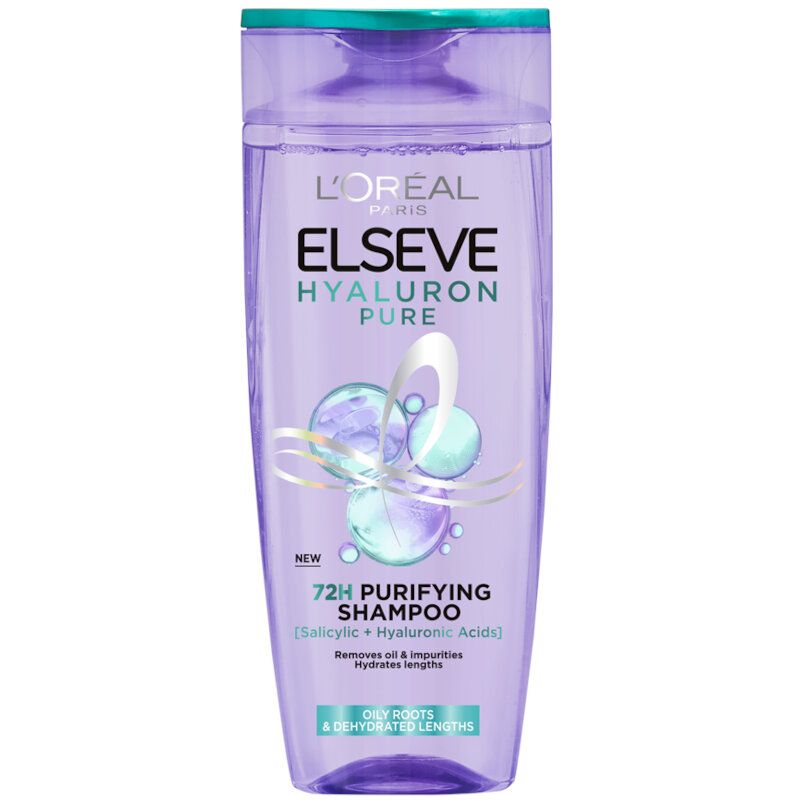 L’OREAL PARIS ELSEVE HYALURON PURE Шампоан за дехидратирана коса, която се омазнява бързо, 250мл