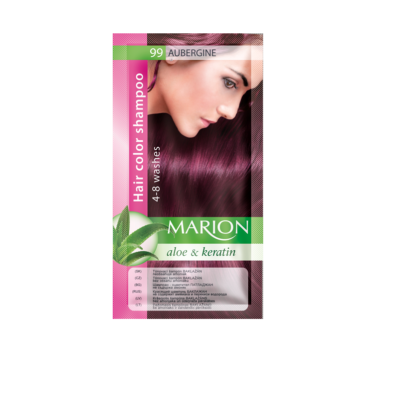 MARION Оцветяващ шампоан 99 Патладжан, 40 мл.