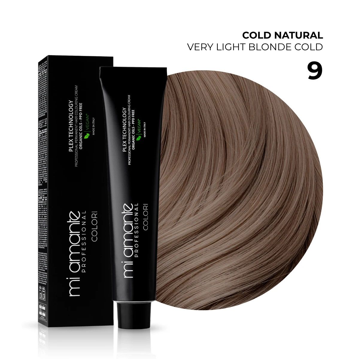MI AMANTE COLORI 9 VERY LIGHT BLOND COLD Професионална боя за коса, 100мл.