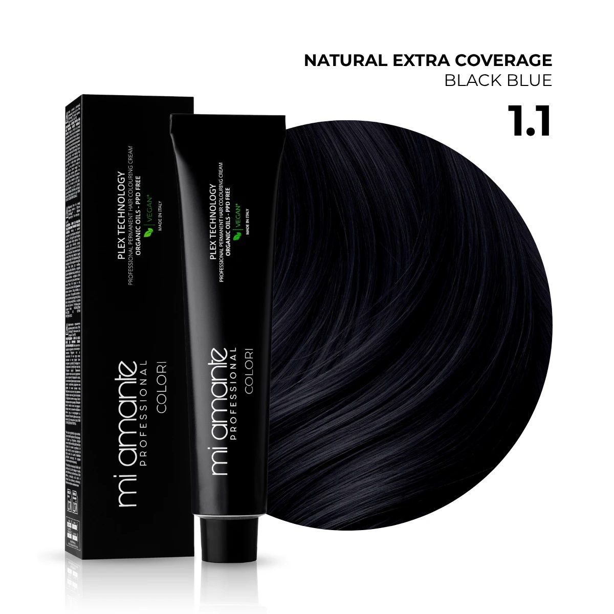 MI AMANTE COLORI BLACK BLUE 1.1 Професионална боя за коса