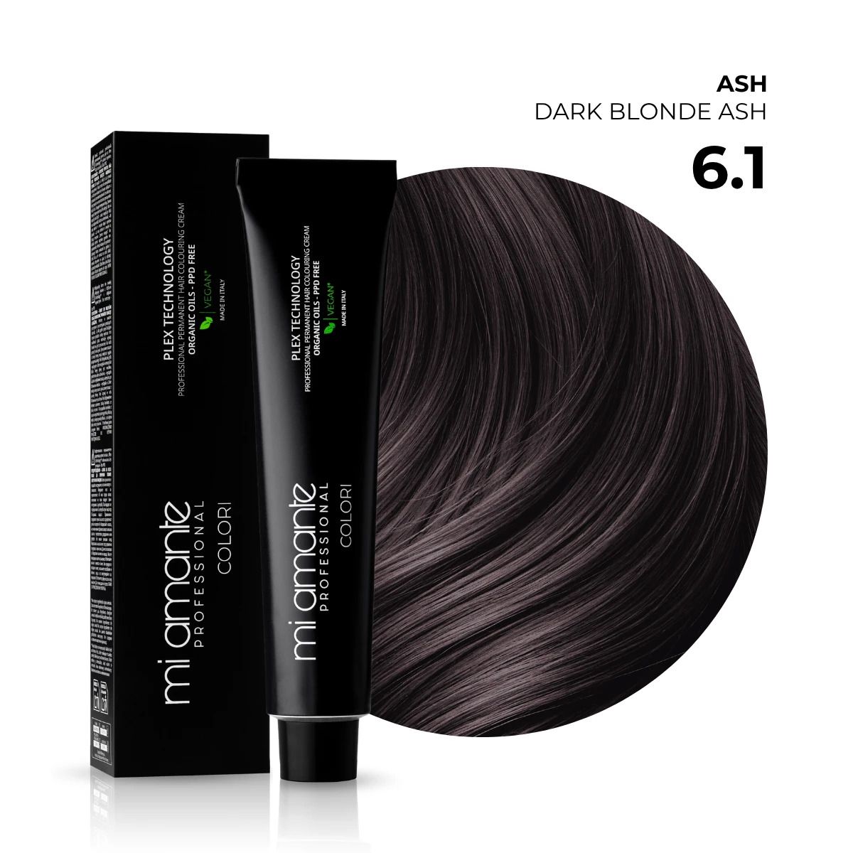 MI AMANTE COLORI DARK BLONDE ASH 6.1 Професионална боя за коса, 100мл.