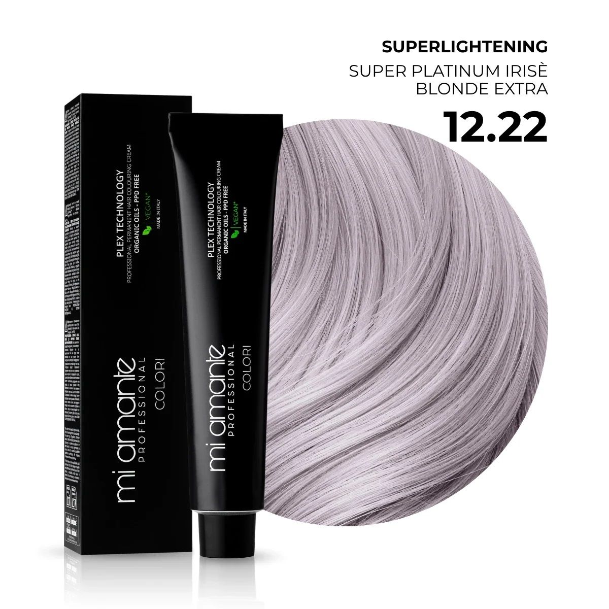 MI AMANTE COLORI SUPER PLATINUM BLOND EXTRA 12.22 Професионална боя за коса, 100мл.