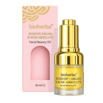 Масло за лице Лукс Роза Абсолю с био шипка и арган, Bioherba, 20 мл