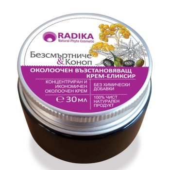 Околоочен възстановяващ крем - с Безсмъртниче и Коноп, Radika, 30 мл