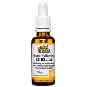 Natural Factors Medi C plus витамини/Vitamine K2+A+ D3 за зрението, кожата, костите и зъбите 30 мл