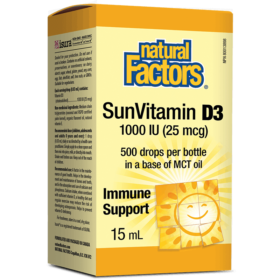 Natural factors SunVitamin D3 Витамин Д3 1000IU 500 капки