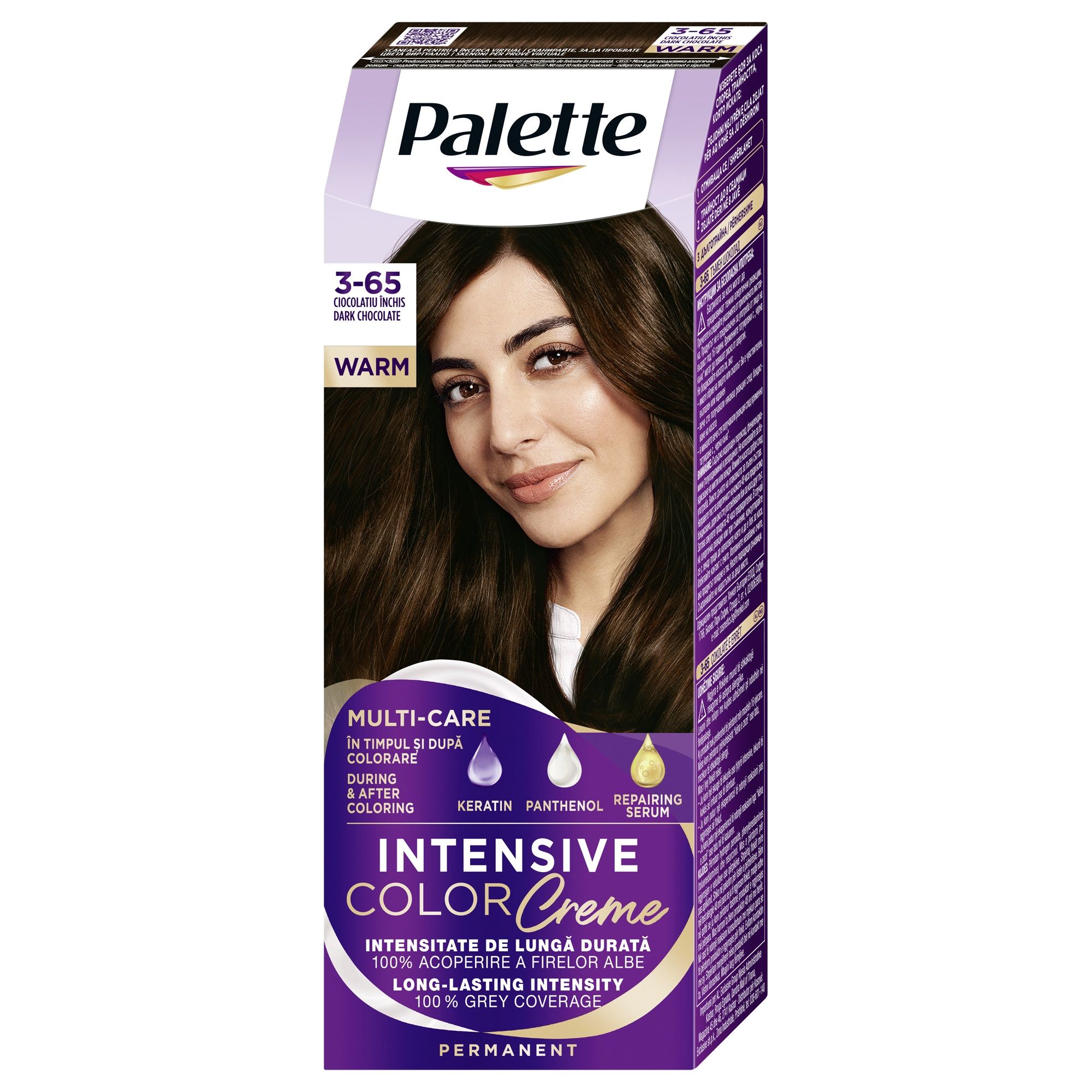 PALETTE INTENSIVE COLOR CREME Боя за коса 3-65 (W2) Dark chocolate
