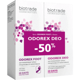 Odorex Foot Спрей против изпотяване за крака 40 мл + Biotrade Odorex Дезодорант спрей против изпотяване с удължено действие 40 мл БИОТРЕЙД