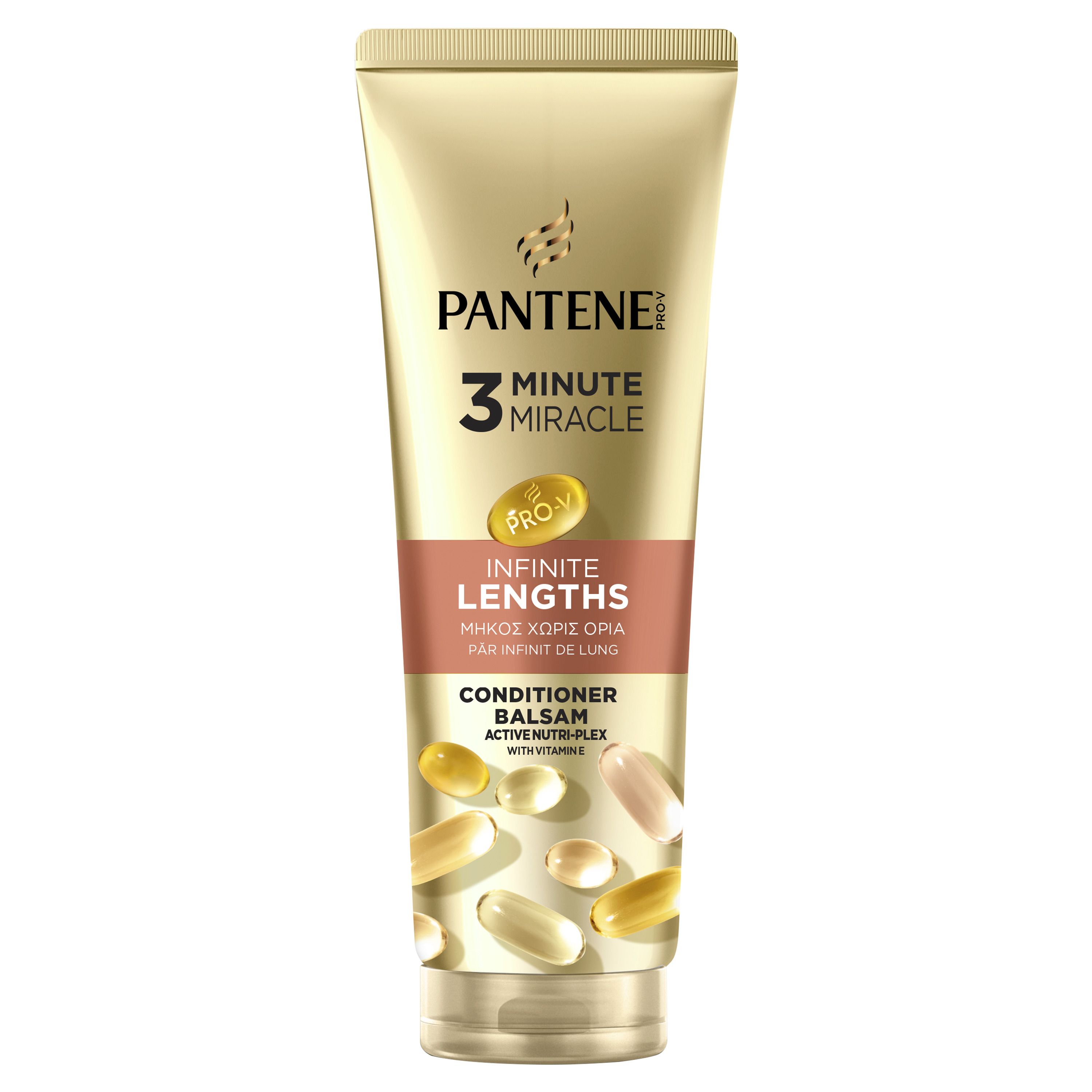 PANTENE Pro-V Infinite Lengths 3 Minute Miracle Балсам за дълга, накъсана коса, 220 ml