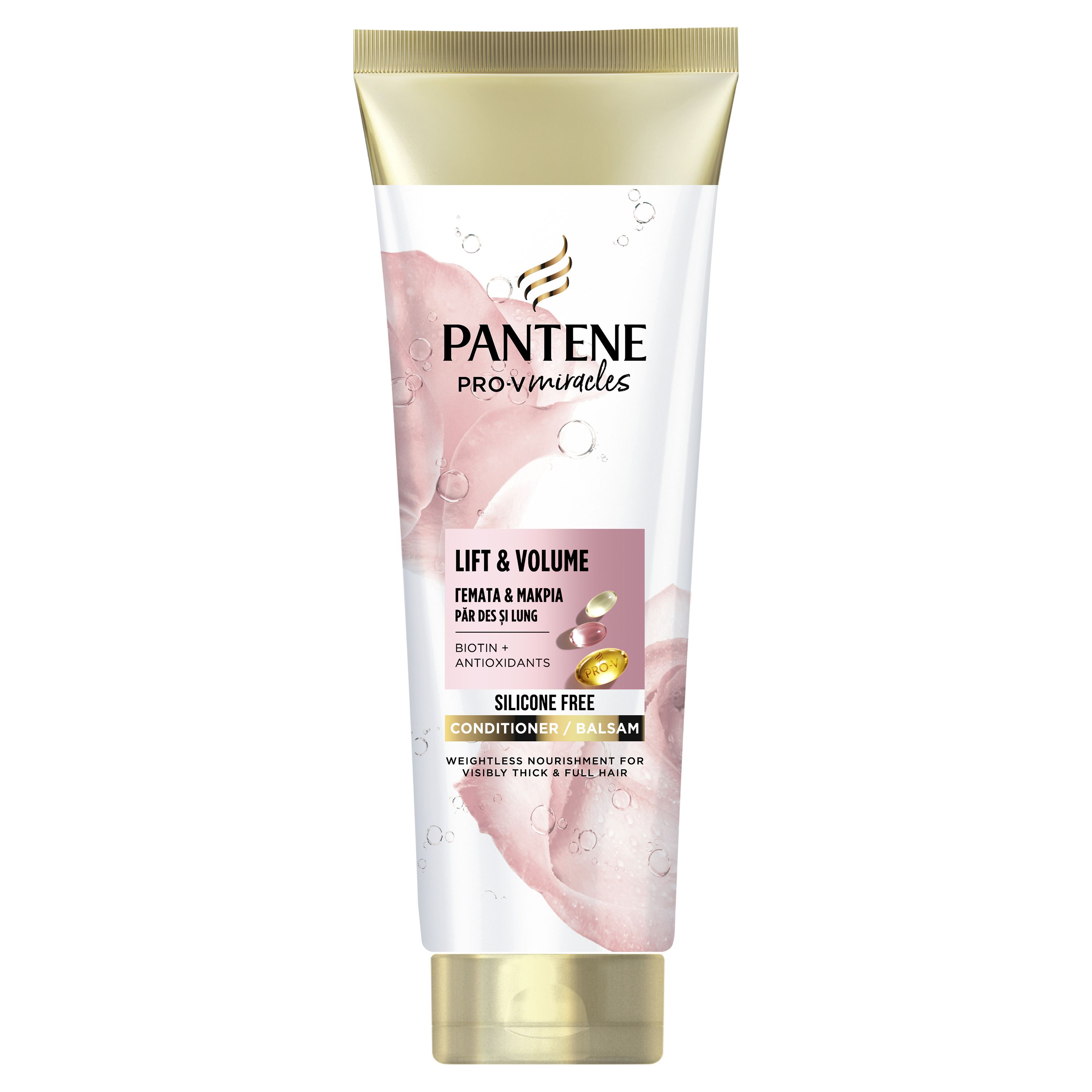 PANTENE Pro-V Miracles Lift'N'Volume Балсам за коса с биотин, без силикон, 160 мл