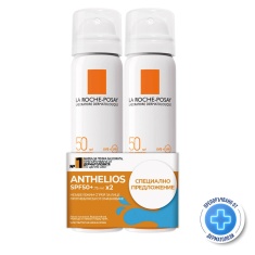 La Roche-Posay ДУО Anthelios SPF50 Слънцезащитен матиращ прозрачен спрей-мист за лице 2 х75 ml