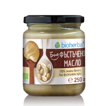 Фъстъчено масло с хрупкави парченца фъстъци Crunchy, Bioherba, 250 гр.