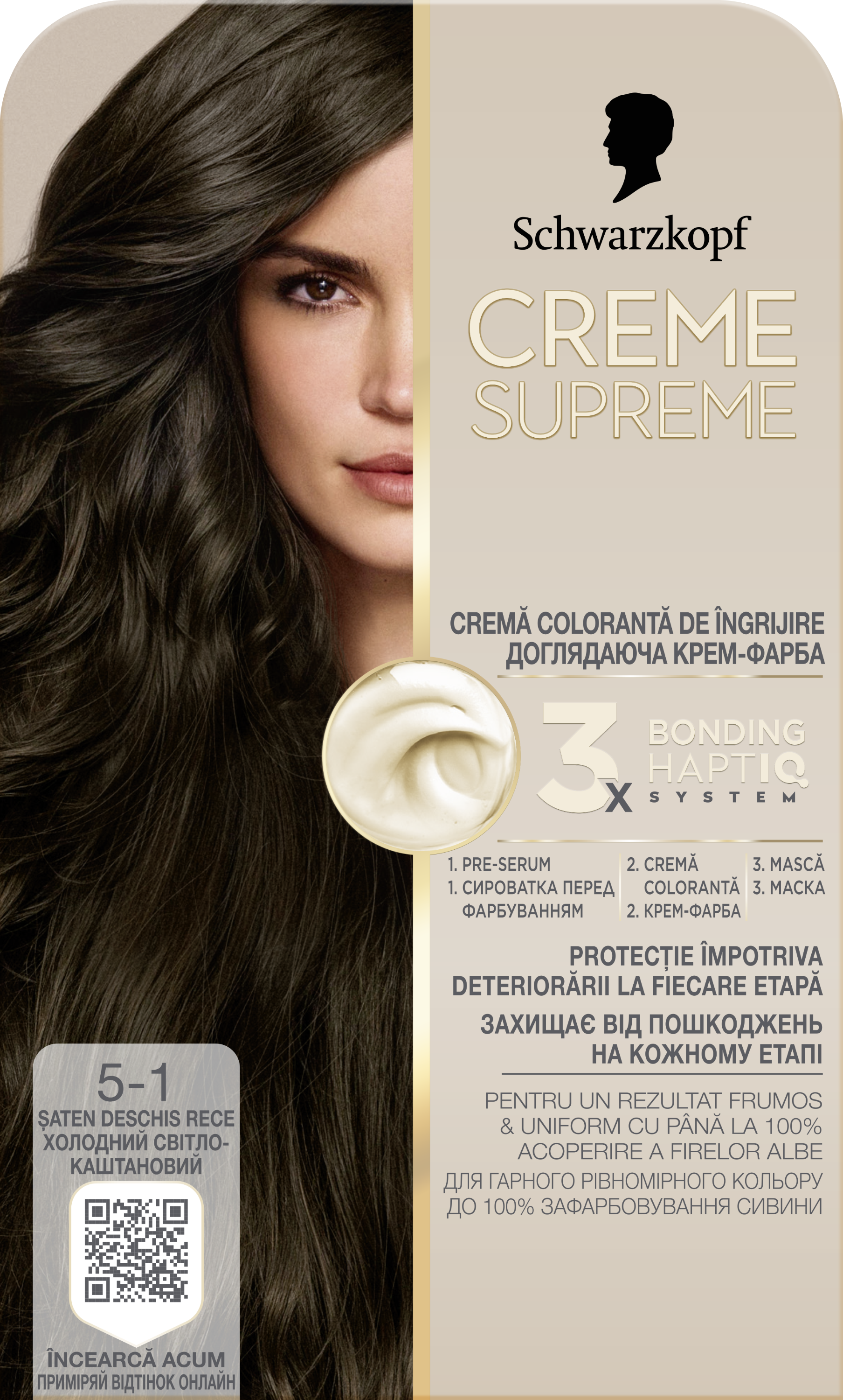 SCHWARZKOPF CREME SUPREME 5-1 Хладно Светло Кафяво