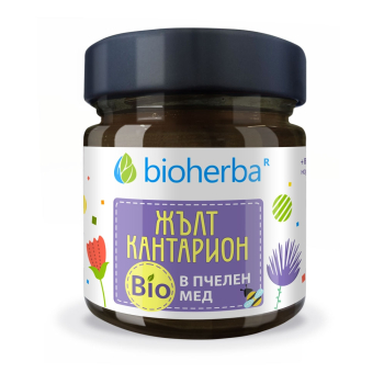 Жълт кантарион в Био Пчелен мед, Bioherba, 280 гр. (Sell out)