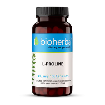 Л-Пролин, Bioherba, 300 мг, 100 капсули