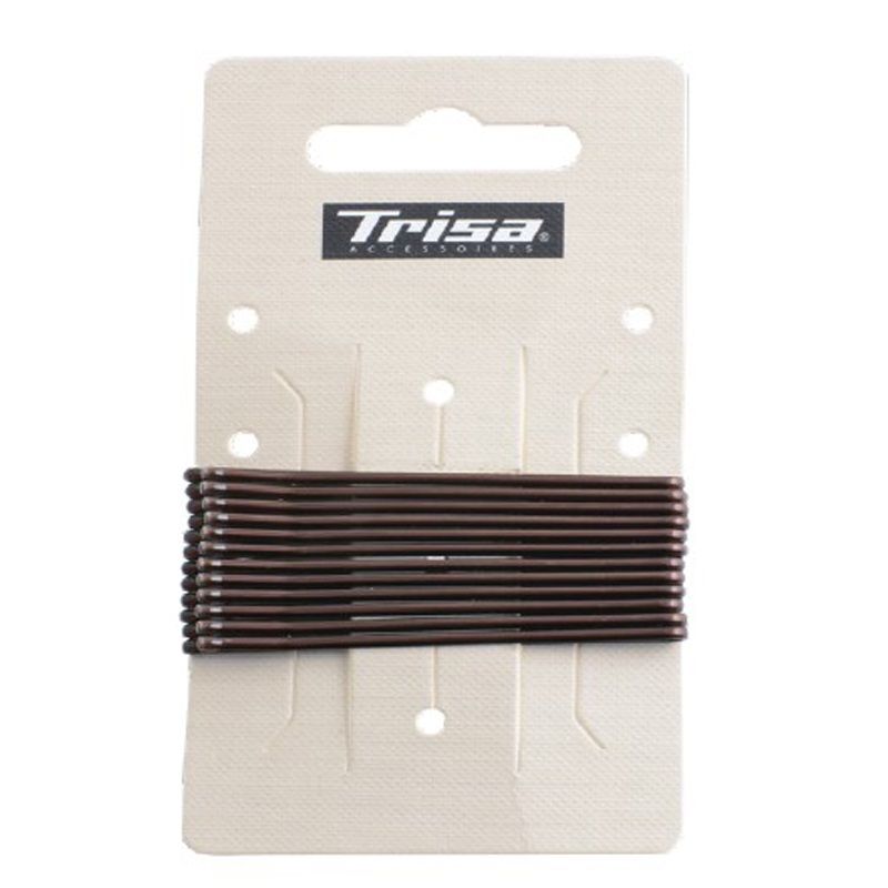 TRISA Кафяви фиби за коса, 12 бр.