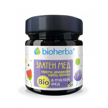 Златен мед в Био Пчелен мед, Bioherba, 280 гр.