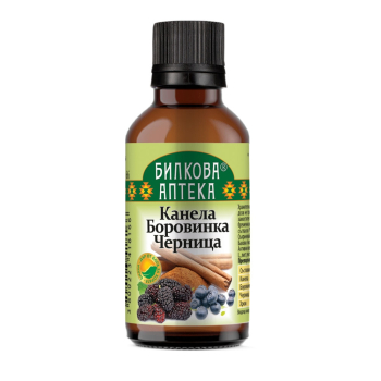 Канела, Боровинка и Черница Тинктура - при висока кръвна захар, Bioherba, 50 мл