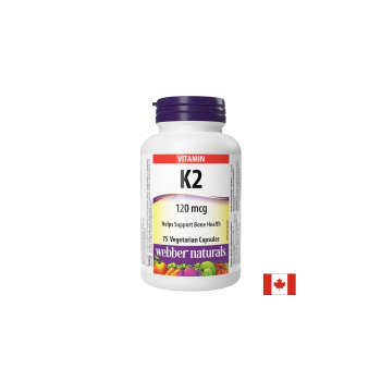 Витамин K2, Webber Naturals, 120 µg, 75 капсули