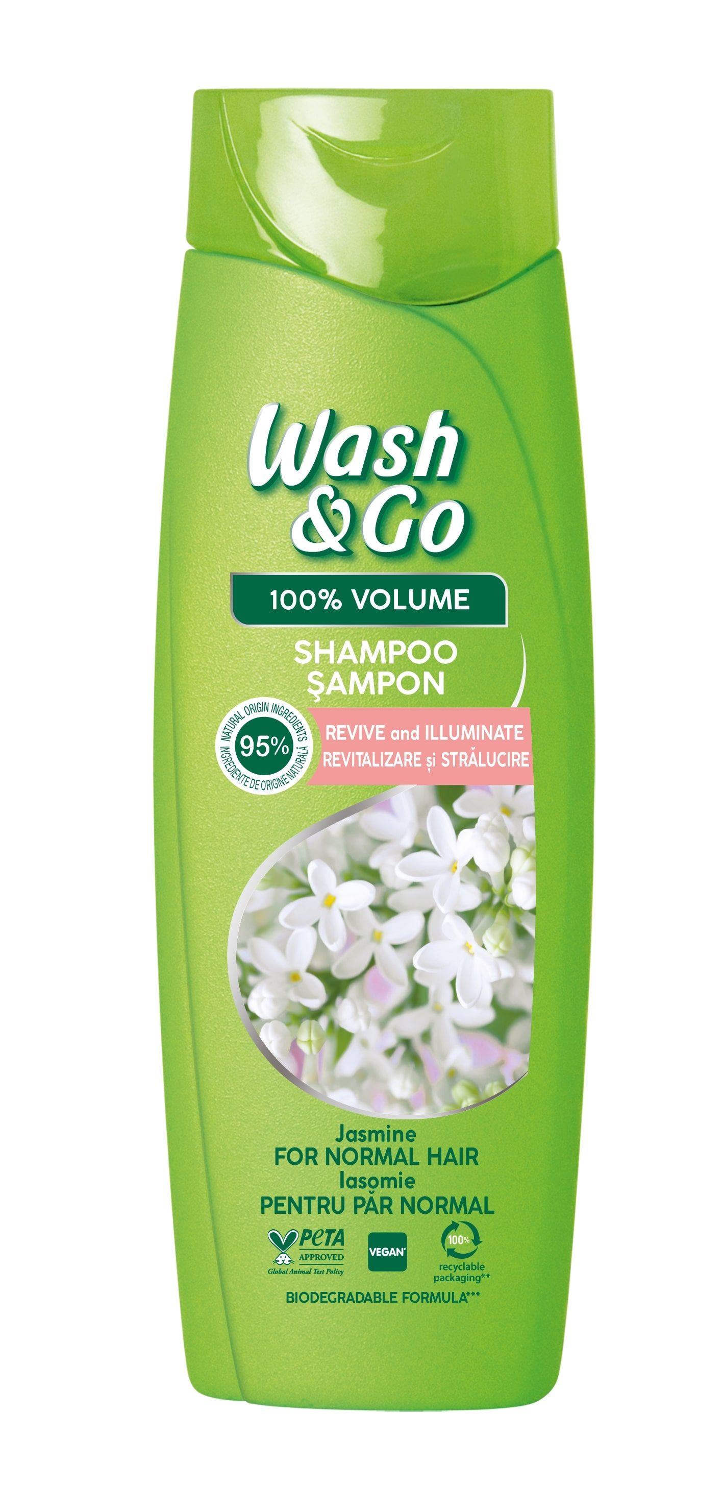 WASH&GO Шампоан жасмин, 360мл.