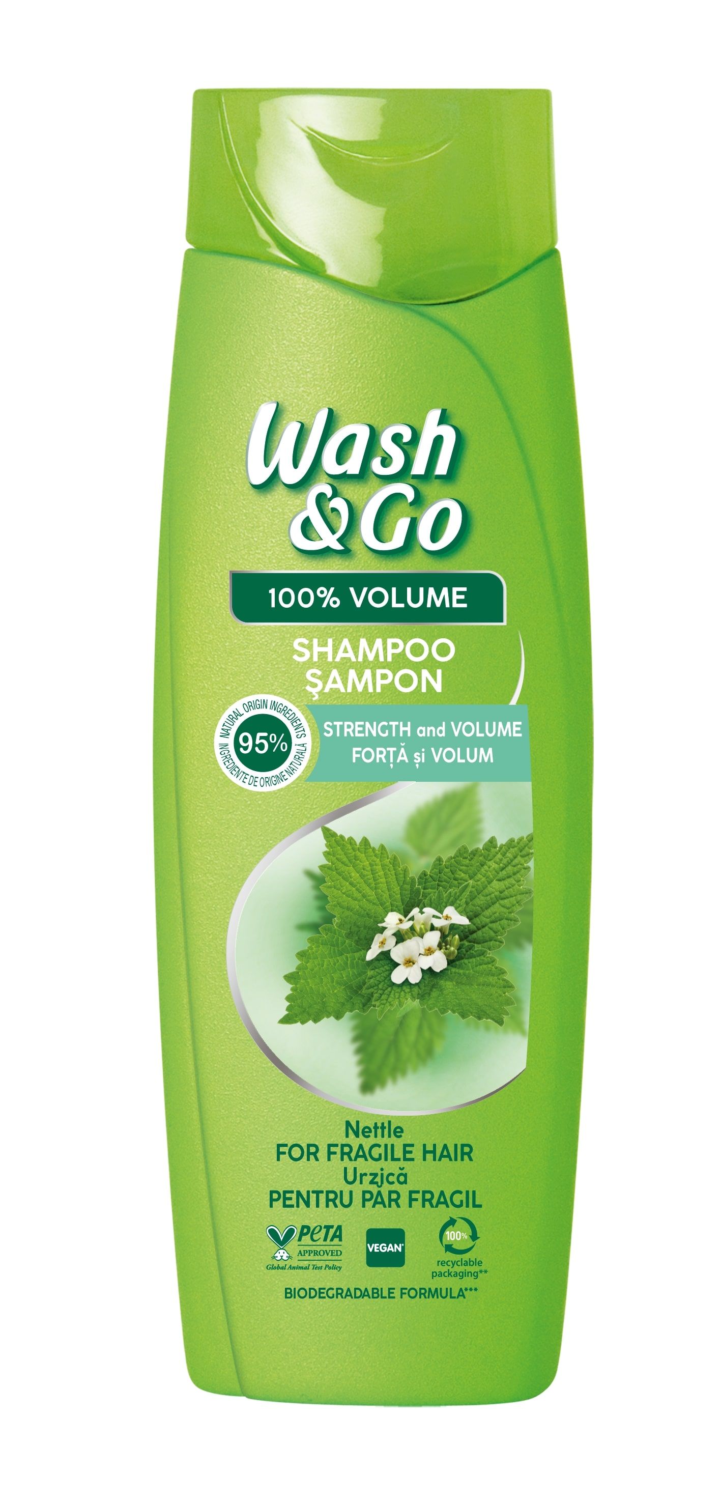 WASH&GO Шампоан коприва, 360мл.