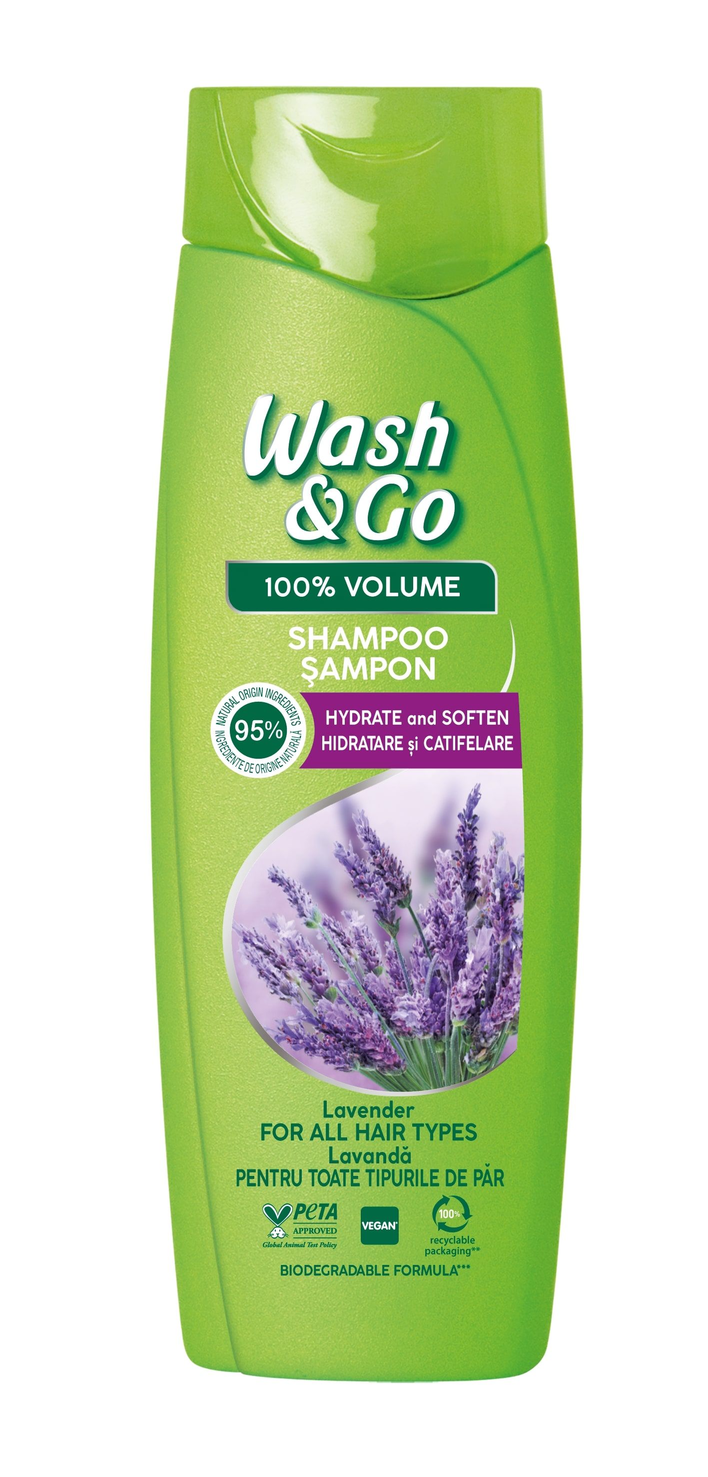 WASH&GO Шампоан лавандула, 360мл.