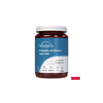 Пробиотик 28 щама + пребиотик FOS, Vitalers, 41 млрд. CFU, 30 капсули