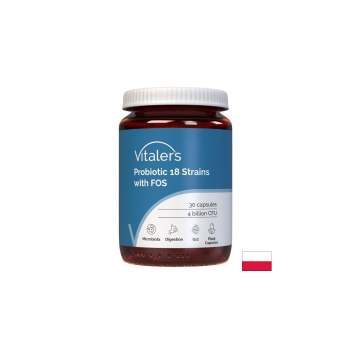 Пробиотик 18 щама + пребиотик FOS, Vitalers, 4 млрд. CFU, 30 капсули