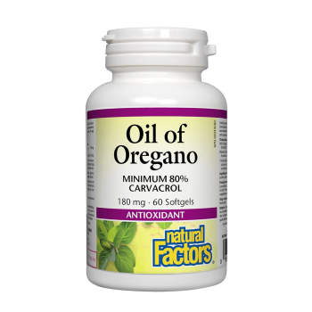 Риган масло, Natural Factors, 180 mg, 60 софтгел капс.