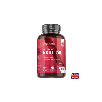 Масло от Антарктически крил (Krill oil), Weight World, 600 mg, 180 софтгел капсули